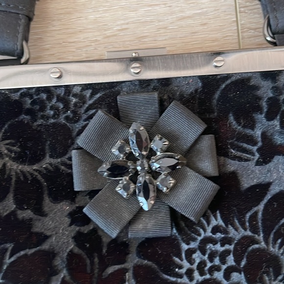 Nine West black Velvet clutch purse - Picture 3 of 12